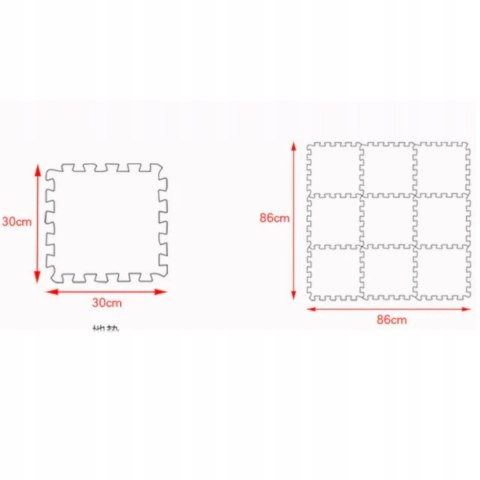 Grube Puzzle piankowe mata eva 9 szt zwierzątka 38