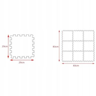 Puzzle piankowe mata 10szt owoce warzywa CB-111