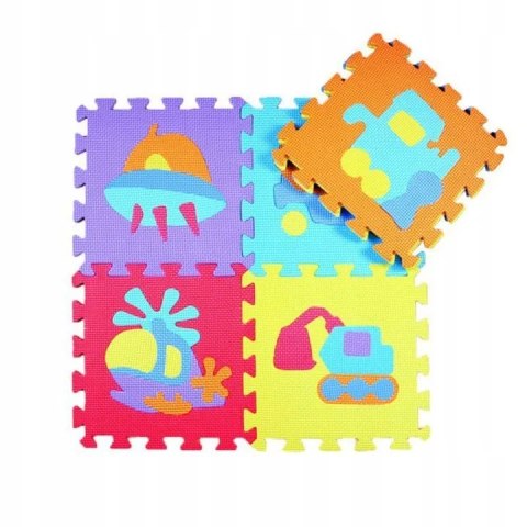 Puzzle piankowe mata Eva 10 szt pojazdy CB-114