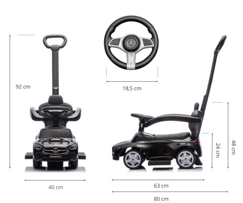 Milly Mally Pojazd z rączką MERCEDES C-Class Black