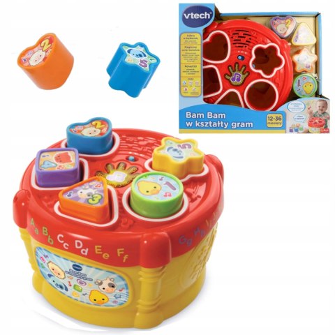 Bam bam w kształty gram bębenek sorter melodyjki klocki 12m+ Vtech 60670