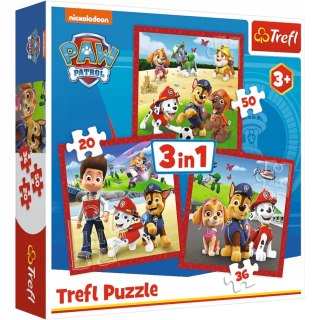 Puzzle 3W1 3+ Psi Patrol Wesołe pieski Paw Patrol Trefl 34867