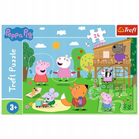 Puzzle Świnka Peppa 24 elementy 24 Maxi Zabawy na polanie Trefl 14342