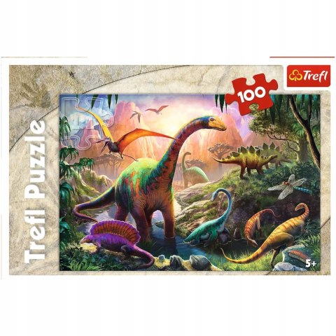 Puzzle dinozaury 100 elementów Świat dinozaurów Trefl 16277