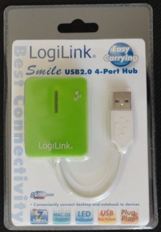 4-portowy koncentrator Logilink | USB 2.0, Smile, zielony