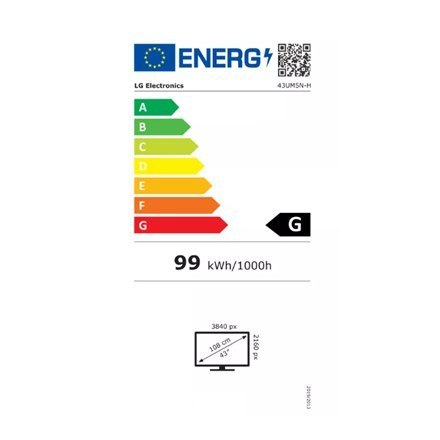 43-calowy LG monitor 43UM5N-H | Landscape/Portrait | 24/7 | webOS | Wi-Fi | 500 cd/m² | 1000:1 | 3840 x 2160 pikseli | 8 ms | 17