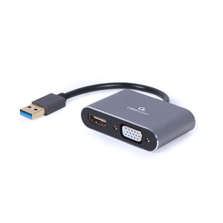 Adapter wideo Cablexpert | 15-pinowy HD D-Sub (HD-15) | 19-pinowy HDMI typ A | żeński | 9-pinowy USB typ A | męski | gwiezdna sz