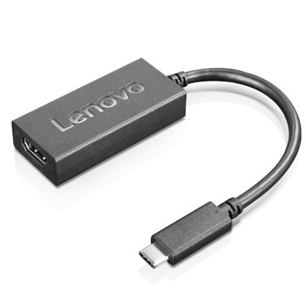 Adapter wideo Lenovo | 19-pinowe HDMI typu A | żeńskie | 24-pinowe USB-C | męskie | czarne | 0,24 m