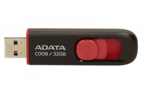 ADATA | C008 | 32 GB | USB 2.0 | Czarny/Czerwony