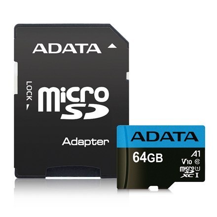 ADATA | Premier | UHS-I | 64 GB | MicroSDXC | Pamięć flash klasy 10 | Adapter