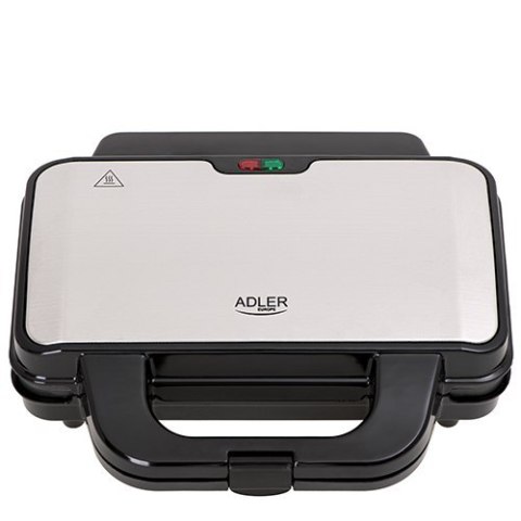 Adler | AD 3043 | Opiekacz do kanapek | 900 W | Liczba talerzy 1 | Liczba ciastek 2 | Czarny