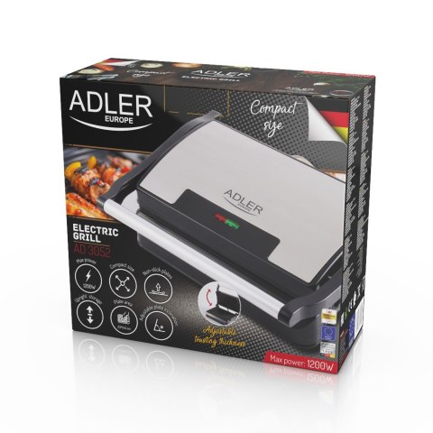 Adler | AD 3052 | Grill elektryczny | Stołowy | 1200 W | Stal nierdzewna