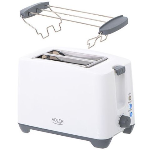 Adler | AD 3216 | Toster | Moc 750 W | Liczba gniazd 2 | Materiał obudowy Plastik | Biały