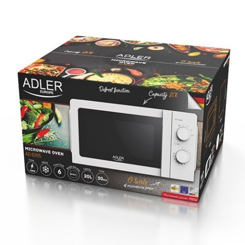 Adler | AD 6205 | Kuchenka mikrofalowa | Wolnostojąca | 700 W | Biały