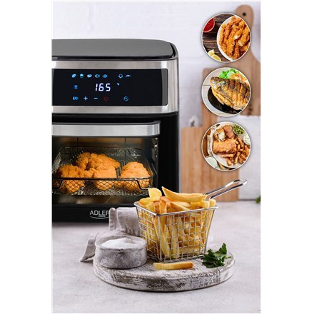 Adler | AD 6309 | Airfryer Oven | Moc 1700 W | Pojemność 13 L | Stal nierdzewna/czarny