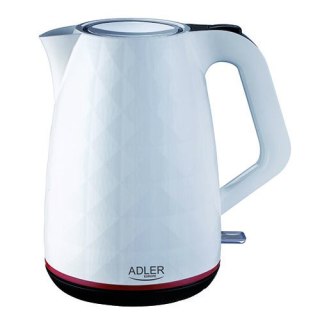 Adler | Czajnik | AD 1277 | Standard | 2200 W | 1,7 L | Plastik | Podstawa obrotowa 360° | Biały