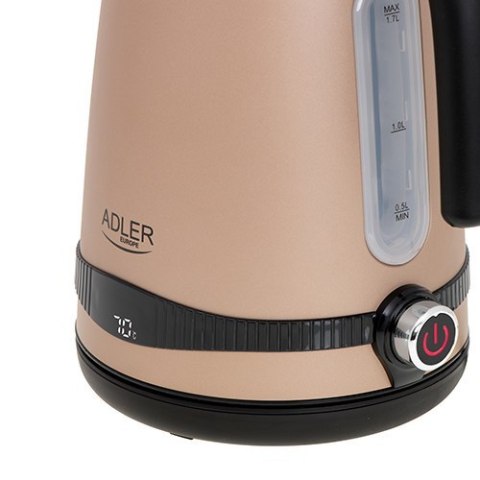 Adler | Kettle | AD 1295 | Electric | 2200 W | 1.7 L | Stainless steel | 360° rotational base | Golden