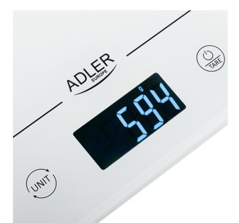 Adler | Waga kuchenna | AD 3170 | Maksymalna waga (nośność) 15 kg | Podziałka 1 g | Typ wyświetlacza LCD | Biały