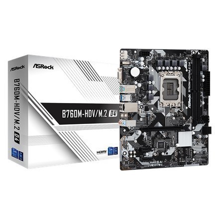 ASRock | B760M-HDV/M.2 D4 | Rodzina procesorów Intel | Gniazdo procesora LGA1700 | DDR4 DIMM | Gniazda pamięci 2 | Obsługiwane i