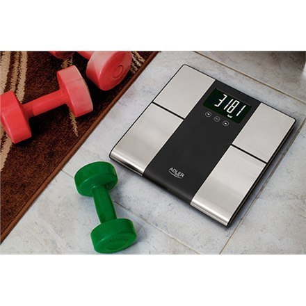 Adler Bathroom scale with analyzer AD 8165	 Maximum weight (capacity) 225 kg, Accuracy 100 g, Body Mass Index (BMI) measuring, S