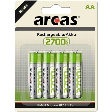 Arcas | AA/HR6 | 2700 mAh | Akumulatorki Ni-MH | 4 sztuki | 17727406