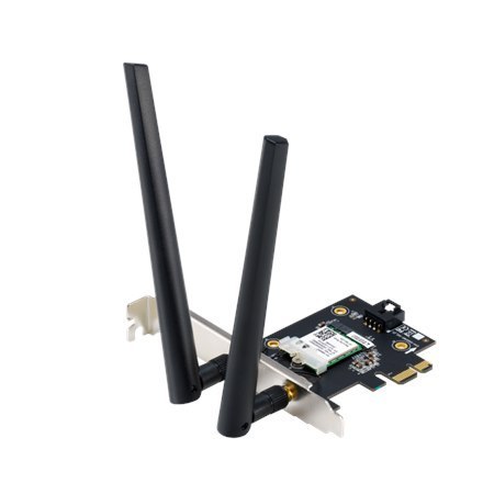 Asus | AX1800 Dwuzakresowa karta Wi-Fi Bluetooth 5.2 PCIe | PCE-AX1800 | 802.11ax | 574+1201 Mbit/s | Mbit/s | Porty Ethernet LA