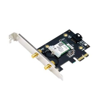 Asus | AX1800 Dwuzakresowa karta Wi-Fi Bluetooth 5.2 PCIe | PCE-AX1800 | 802.11ax | 574+1201 Mbit/s | Mbit/s | Porty Ethernet LA