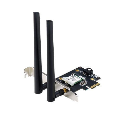 Asus | AX1800 Dwuzakresowa karta Wi-Fi Bluetooth 5.2 PCIe | PCE-AX1800 | 802.11ax | 574+1201 Mbit/s | Mbit/s | Porty Ethernet LA