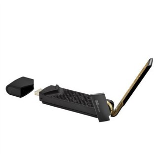 Asus | Dwuzakresowa sieć bezprzewodowa | USB-AX56 AX1800 (bez podstawki) | 802.11ax | 1201+574 Mbit/s | Mbit/s | Porty Ethernet