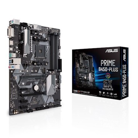 Asus | PRIME B450-PLUS | Rodzina procesorów AMD | Gniazdo procesora AM4 | Gniazda pamięci 4 | Liczba złączy SATA 6 x SATA 6 Gb/s