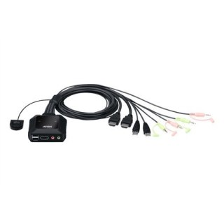 Aten | 2-portowy przełącznik KVM USB 4K HDMI ze zdalnym przełącznikiem portów | CS22H-AT | Miesiące gwarancji