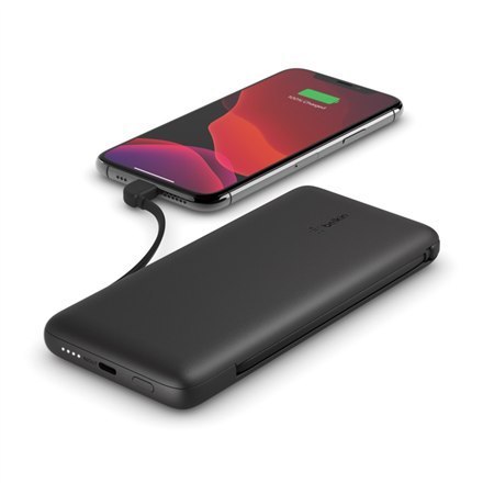 Belkin | BOOST CHARGE Plus Power Bank | 10000 mAh | Zintegrowane kable LTG i USB-C | Czarny