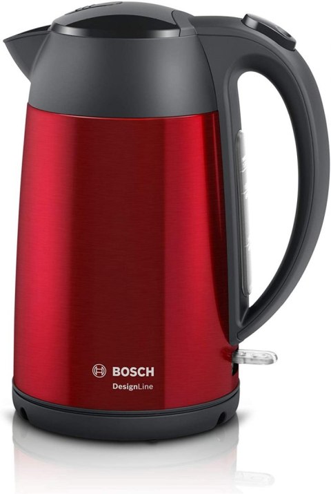 Bosch | Czajnik | DesignLine TWK3P424 | Elektryczny | 2400 W | 1,7 L | Stal szlachetna | Podstawa obrotowa 360° | Czerwony