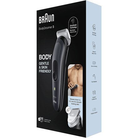 Braun | BG3350 | Body Groomer | Bezprzewodowy i przewodowy | Liczba stopni długości | Liczba głowic golących/ostrzy | Czarny/Sza