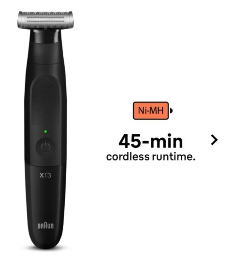 Braun Beard Trimmer | Series XT 3100 | Cordless | Number of length steps 3 | Black