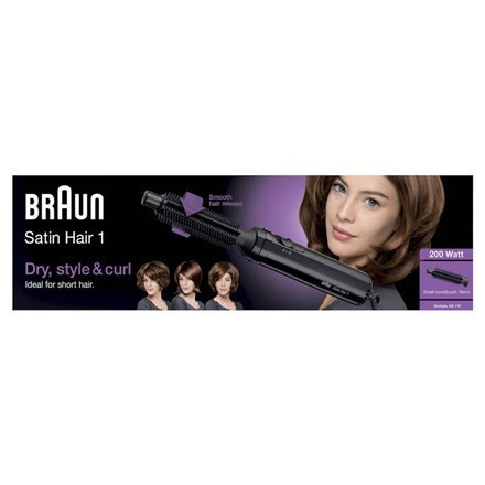 Braun | Hair Styler | AS110 Satin Hair 1 | Gwarancja 24 miesiące | Temperatura (maks.) °C | Liczba poziomów grzania | Wyświetlac