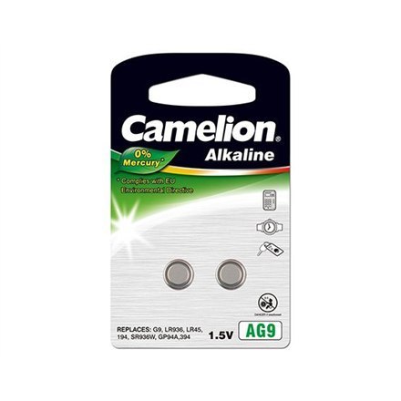 Camelion | AG9/LR45/LR936/394 | Alkaliczna bateria guzikowa | 2 szt.