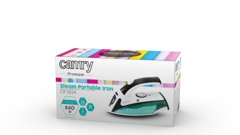 Camry | CR 5024 | Steam Travel iron | 840 W | Water tank capacity 40 ml | White/green/black