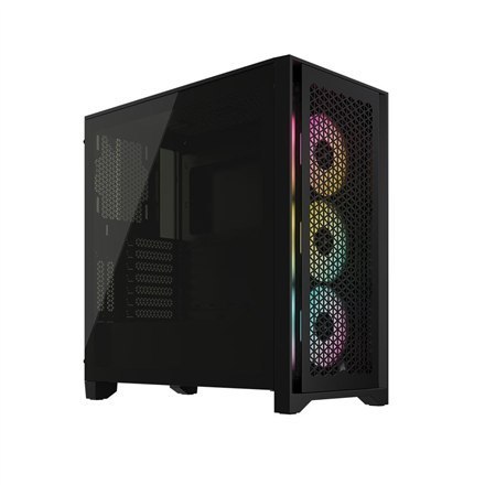 Corsair | Obudowa PC ze szkła hartowanego | iCUE 4000D RGB AIRFLOW | Okno boczne | Czarny | Mid-Tower | Zasilacz w zestawie Nie