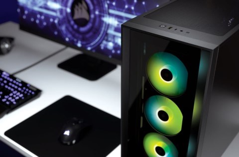 Corsair | Tempered Glass Mid-Tower ATX Case | iCUE 4000X RGB | Side window | Mid-Tower | Black | Power supply included No | ATX