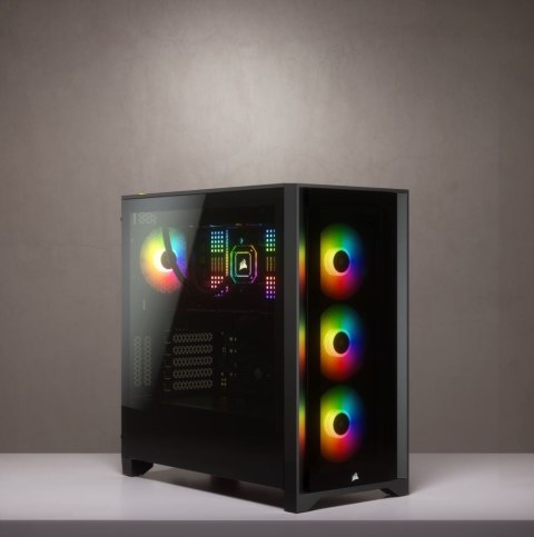 Corsair | Tempered Glass Mid-Tower ATX Case | iCUE 4000X RGB | Side window | Mid-Tower | Black | Power supply included No | ATX