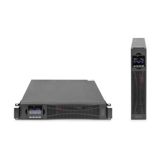 DIGITUS OnLine UPS, rack/tower, 3000VA, 3000W, LCD, 8 x C13, 1 x C19, RS-232, USB, karta SNMP (opcjonalnie), karta przekaźnikowa