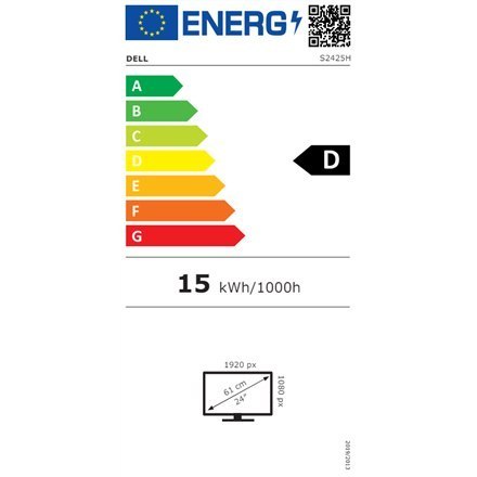 Dell | S2425H | 24 " | IPS | 1920 x 1080 pikseli | 16:9 | 8 ms | 250 cd/m² | Biały | Porty HDMI w ilości 2 | 100 Hz