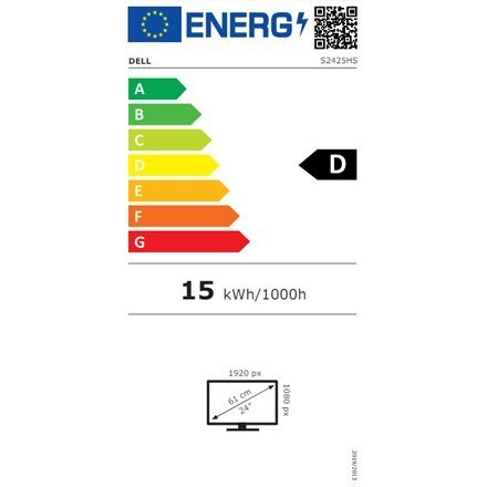 Dell | S2425HS | 24 " | IPS | 1920 x 1080 pikseli | 16:9 | 8 ms | 250 cd/m² | Biały | Porty HDMI w ilości 2 | 100 Hz