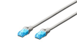 Digitus | CAT 5e | Kabel krosowy | Skrętka nieekranowana (UTP) | Męski | RJ-45 | Męski | RJ-45 | Szary | 0,5 m