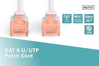 Digitus | CAT 6e | Kabel krosowy | Skrętka nieekranowana (UTP) | Męski | RJ-45 | Męski | RJ-45 | Szary | 0,5 m