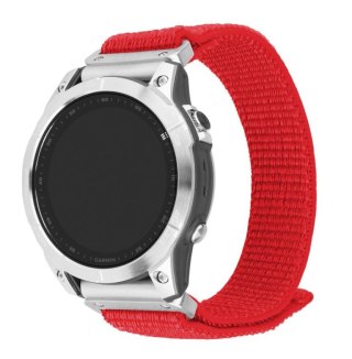 Fixed | Sporty Strap for Garmin QuickFit 22mm | 160-210 mm | Red | Nylon