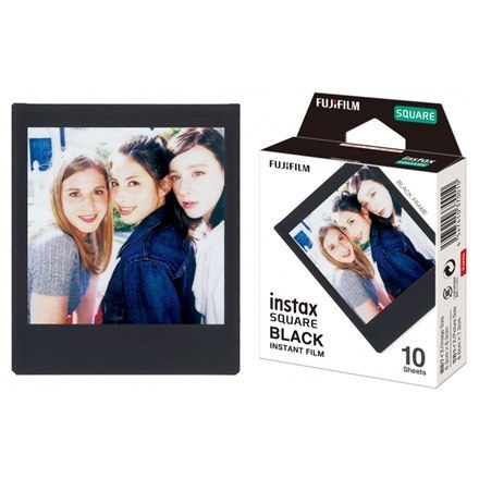 Fujifilm | Instax Kwadratowy Film Natychmiastowy Czarny | Błyszczący | Ilość 10