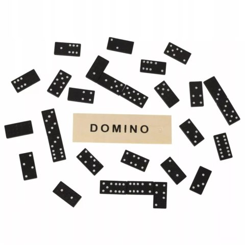 Gra domino rodzinna klasyczna 28 elementów drewniane pudełko 3896-5