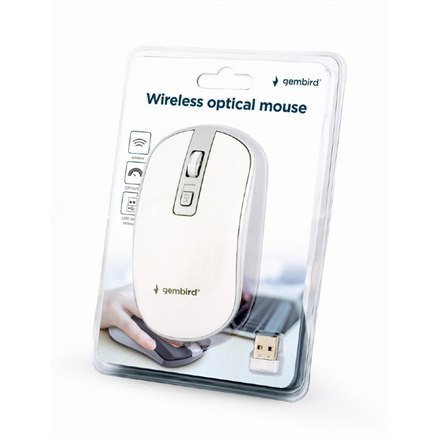 Gembird | Bezprzewodowa mysz optyczna | MUSW-4B-05 | Mysz optyczna | USB | Biały